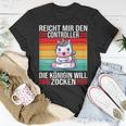 Zocken Reicht Mir Den Controller Königin Ps5 Konsole Gamer T-Shirt Lustige Geschenke