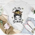 12Th Birthday Decorations Girl Messy Bun 12 Years Old Bday Unisex T-Shirt Unique Gifts