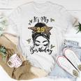 29Th Birthday Decorations Girl Messy Bun 29 Years Old Bday Unisex T-Shirt Unique Gifts