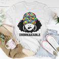Autism Mom Unbreakable Autism Awareness Mom Mothers Women T-Shirt Funny Gifts