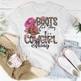 Boots & Bling Its A Cowgirl Thing Love Cowboy Boots Leopard T-Shirt Funny Gifts