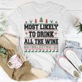 Familien-Weihnachts-T-Shirt: Wer trinkt den Wein? Lustiges Design Lustige Geschenke