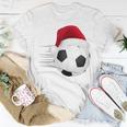 Fußball-Fußball-Weihnachtsball Weihnachtsmann-Lustige T-Shirt Lustige Geschenke
