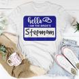 Hello I Am The Brides Stepmom Wedding Name Badge Unisex T-Shirt Funny Gifts