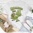 Kinder Vierter Geburtstag Geschenk Dinosaurier 4 Jahre T-Shirt Lustige Geschenke