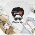 Marine Life Marine Military Wife Messy Bun Black Womens Unisex T-Shirt Unique Gifts