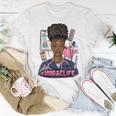 Nurse Life Messy Bun Afro Medical Assistant African American T-Shirt Funny Gifts