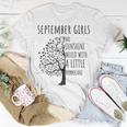 Womens September Girls Are Sunshine Mixed With A Little Hurricane T-shirt Funny Gifts