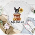 Sunflower Boston Terrier Mom Dog Lover Gifts Gift For Womens Unisex T-Shirt Unique Gifts