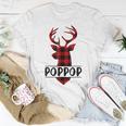 Xmas Buffalo Plaid Reindeer Poppop Family Christmas Unisex T-Shirt Unique Gifts