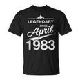 40 Geburtstag 40 Jahre Alt Legendär Seit April 1983 V2 T-Shirt