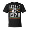 45 Years Old Legend Since May 1978 45Th Birthday Unisex T-Shirt