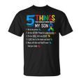 Autistic Son Autism Awareness Support For Mom Dad Parents Unisex T-Shirt