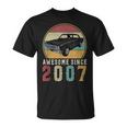 Awesome Since 2007 16 Years Old 16Th Birthday For Car Lover Unisex T-Shirt