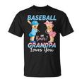 Baseball Or Bows Grandpa Loves You Baby Gender Reveal T-Shirt