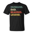 Bearded Men Husband Dad Bearded Legend Vintage T-Shirt