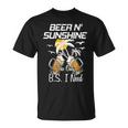 Beer N Sunshine The Only Bs I Need Funny Summer Drinking Unisex T-Shirt