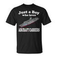 Boy Who Loves Aircraft Carrier Uss George HW Bush Cvn-77 T-Shirt