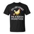 Chicken Spruch Bäuerin Bauern Huhn Henne Hahn Hühner T-Shirt