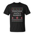 Crunching Santas Numbers Accountant Xmas Ugly Christmas Funny Gift Unisex T-Shirt