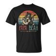 Mens Cute Papa Bear Vintage Fathers Day Retro Dad Guitar T-Shirt