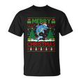 Dolphin Fish Lover Xmas Tree Ugly Santa Dolphin Christmas Gift Unisex T-Shirt
