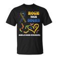 Down Syndrome Awareness Rock Your Socks T21 Man Woman Kids Unisex T-Shirt