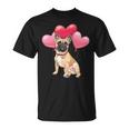 French Bulldog Frenchie Dog Cute Frenchie Heart Balloons Pet Animal Dog French Bulldog 131 Frenchies Unisex T-Shirt