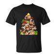 Funny Christmas Pug Pajama Shirt Tree Dog Dad Mom Xmas Unisex T-Shirt
