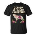 Golden Retriever Goldie Dog Floral Golden Retriever Whisperer Dog Lover Girls Women 232 Retrievers Unisex T-Shirt