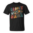 Groovy Nana Retro Colorful Flowers Design Grandma Unisex T-Shirt