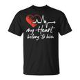 My Heart Belong To Him Couple Awesome Valentine T-Shirt
