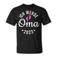 Ich Werde Oma 2023 T-Shirt, Lustiges Oberteil mit Fußabdrücken