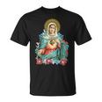 Immaculate Heart Of Mary Our Blessed Mother Catholic VintageUnisex T-Shirt