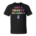 Just A Groovy Grandma Tie Dye Hippie Mom Boho Peace Sign Unisex T-Shirt