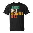 Legend Since December 1992 Retro 30Er Geburtstag T-Shirt