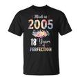 Made In 2005 Floral 18 Year Old 18Th Birthday For Girls T-shirt