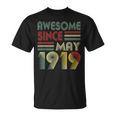 May 1919Shirt 100 Years Old 100Th Birthday Decorations Unisex T-Shirt