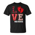 Ob Nurse Love Valentines Day Leopard Plaid Hearts Nursing T-shirt