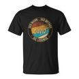 Personalisiertes Schwarzes T-Shirt David, Mann Mythos Legende, Vintage-Stil