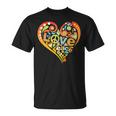 Pretty 60S 70S Hippie Peace Love Heart Peace Sign Unisex T-Shirt
