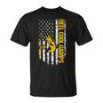 Reel Cool Gamps Fishing Dad Joke Usa Flag Fathers Day T-shirt