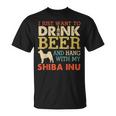 Shiba Inu Dad Drink Beer Hang With Dog Men Vintage T-Shirt