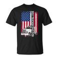 Trucker Best Truckin’ Dad Ever Usa Flag Driver Father’S Day Unisex T-Shirt