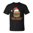 Ugly Christmas Sweater Burger Happy Holidays With Cheese V2 Unisex T-Shirt