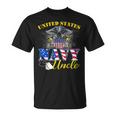 Us Military Navy Uncle With American Flag Veteran Gift Unisex T-Shirt
