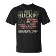 Usa Flag Best Buckin Grandpa Ever Deer Hunting Fathers Day Gift For Mens Unisex T-Shirt