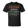 Vintage Legend Seit Oktober 1933 Geburtstag Männer Frauen T-Shirt