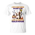 A Witch Cannot Survive On Wine Alone She Also Needs A Yellow Goldador Halloween Unisex T-Shirt