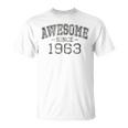 Awesome Since 1963 Vintage Style Born In 1963 Birthday T-Shirt